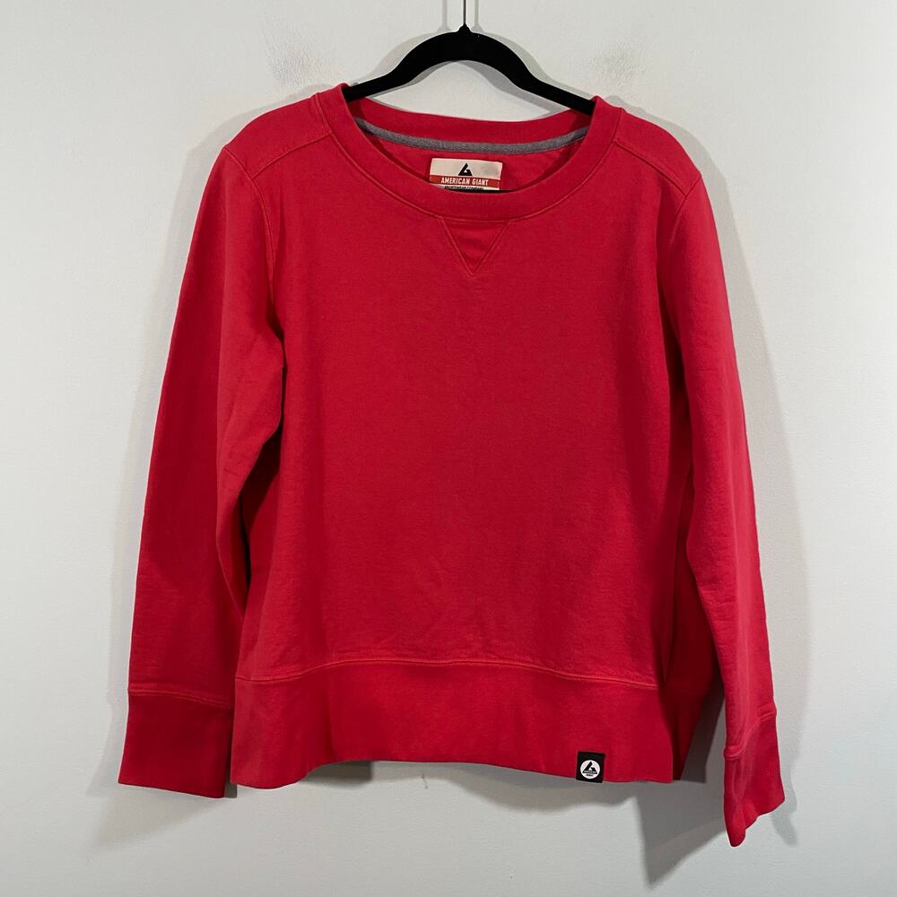 American Giant Women Red Heavyweight Crew Neck Sweatshirt Size XL